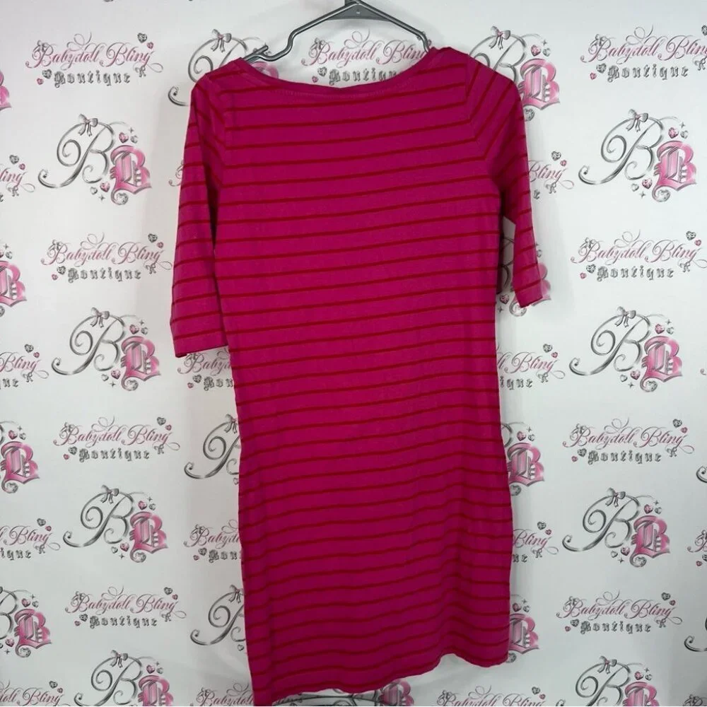 French connection dress stripes candy pink red Striped Women's Dress